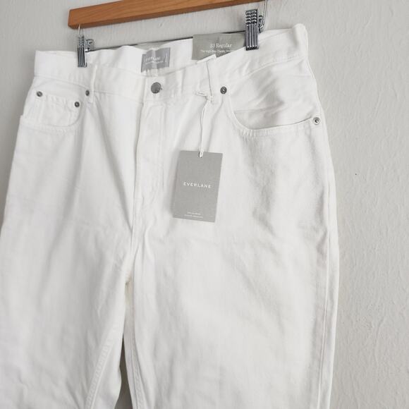 NEW Everlane The High Rise Cheeky Straight Leg High Waisted Jean Bone White - Picture 5 of 11